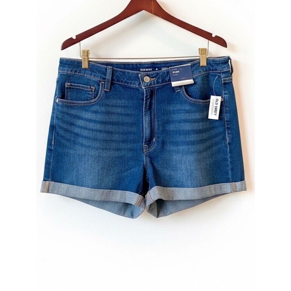 Old Navy Blue Rolled Cuff High Rise WOW Denim Shorts